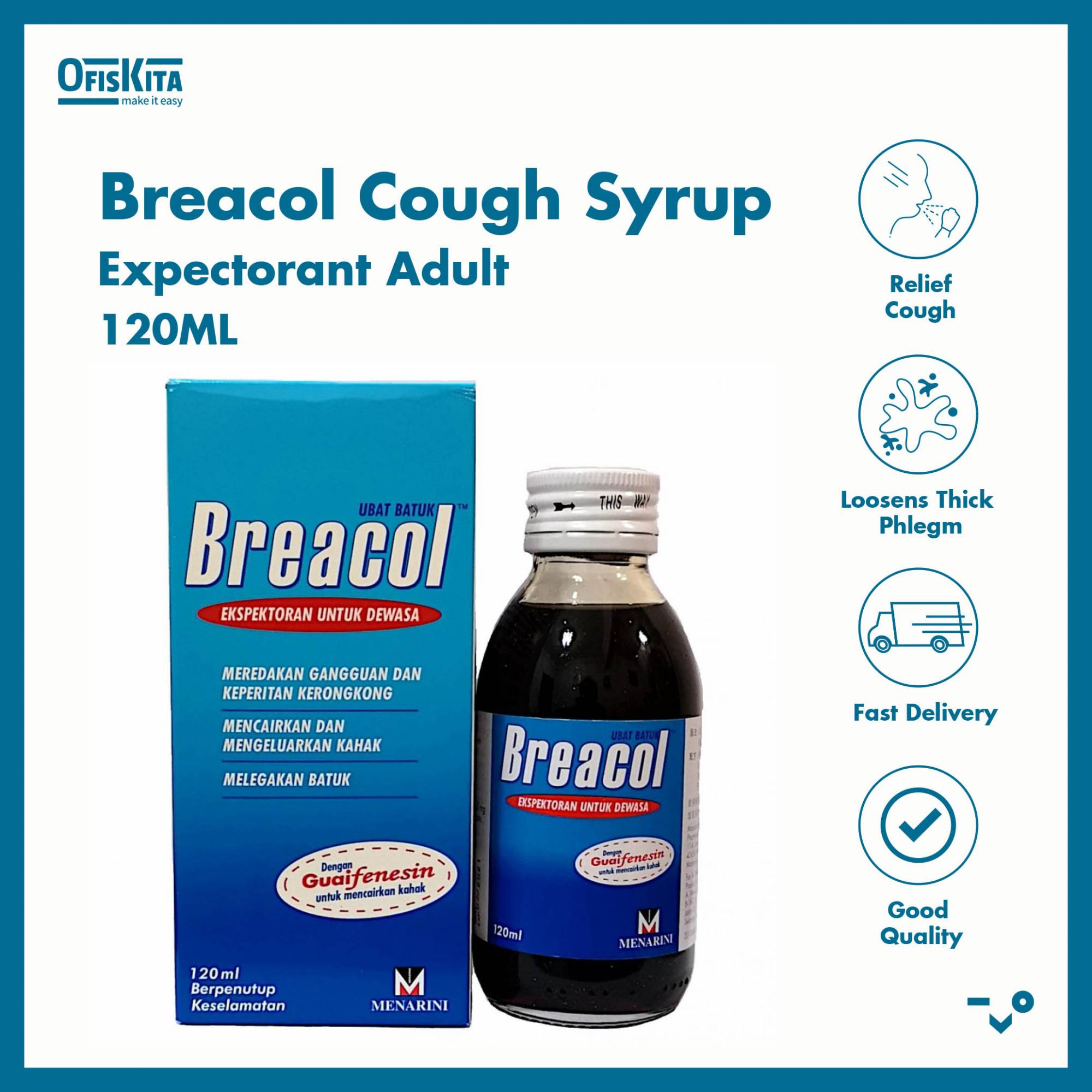 Ofiskita Breacol Cough Syrup Expectorant Adult 120ml